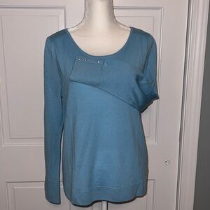 Talbots Merino Wool Lightweight Sweater Pearl Buttons NWT L